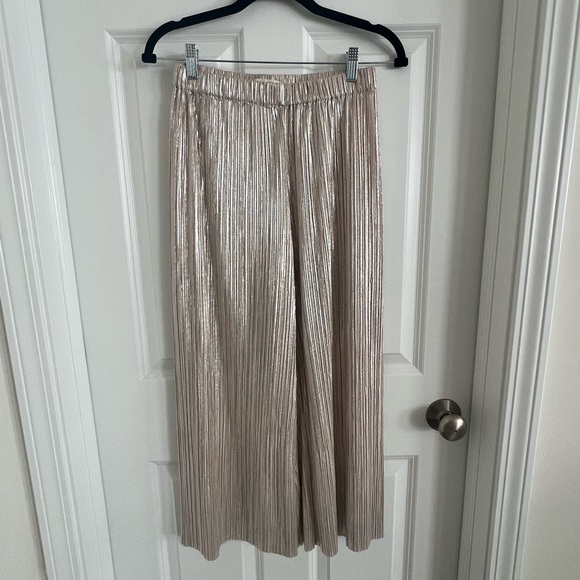 Alice + Olivia Pants - Alice + Olivia Shiny Silver/Gold Metallic Pants